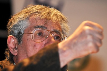 Genova - Umberto Bossi, leader della Lega Nord