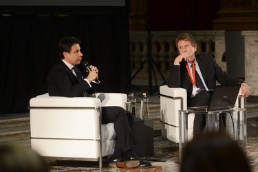 Genova, palazzo ducale - il premier Giuseppe Conte ospite del fe