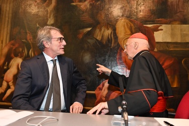 Genova, sala Quadrivium - incontro con David Sassoli e cardinale