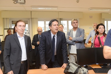 Genova - Giovanni Toti in visita alla sala di controllo della pr