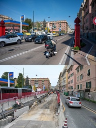 Genova, cornigliano - foto confronto verso fine lavori