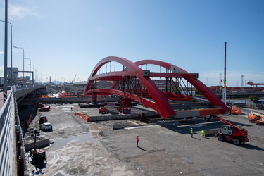 Genova, Cornigliano - procedono lavori cantiere strada papa pont