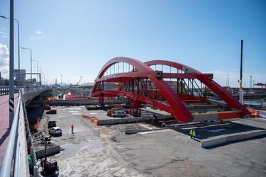 Genova, Cornigliano - procedono lavori cantiere strada papa pont