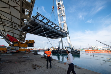 Genova, avanzamento lavori cantiere waterfront, inizio giugno 20