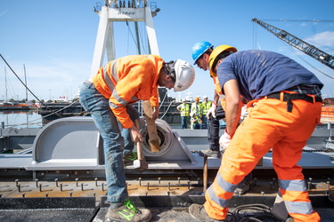 Genova, avanzamento lavori cantiere waterfront, inizio giugno 20