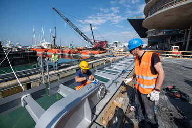 Genova, avanzamento lavori cantiere waterfront, inizio giugno 20