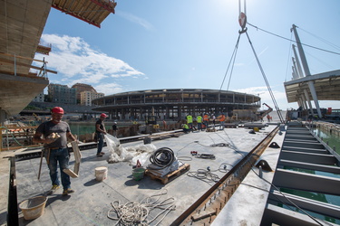 Genova, avanzamento lavori cantiere waterfront, inizio giugno 20