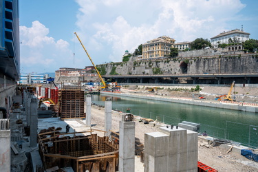 Genova, avanzamento lavori cantiere waterfront, inizio giugno 20