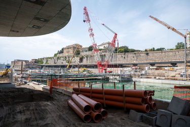 Genova, avanzamento cantiere waterfront levante - operazioni pre