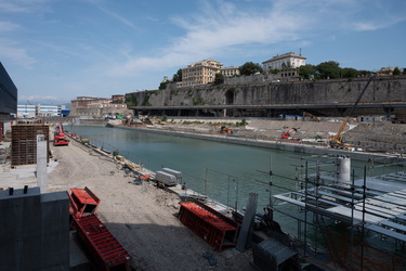 Genova, avanzamento lavori cantiere waterfront