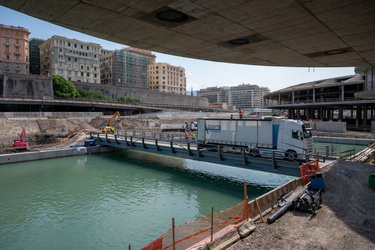 Genova, avanzamento lavori cantiere waterfront