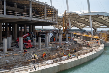 Genova, avanzamento lavori cantiere waterfront