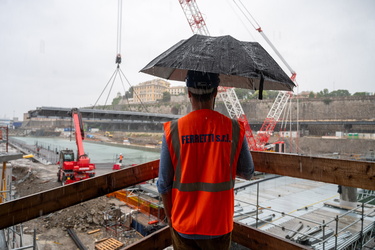 Genova, cantiere waterfront - varo del ponte nord