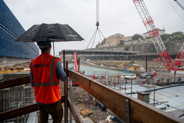 Genova, cantiere waterfront - varo del ponte nord