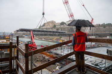 Genova, cantiere waterfront - varo del ponte nord