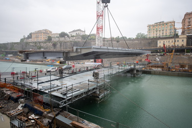 Genova, cantiere waterfront - varo del ponte nord