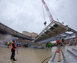 Genova, cantiere waterfront - varo del ponte nord