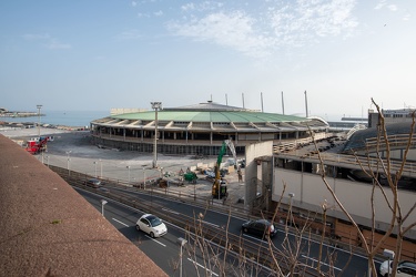 Genova, fiera - avanzamento lavori demolizione per waterfront di