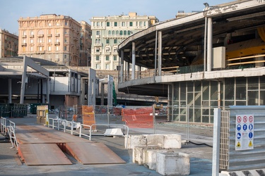 Genova, fiera - avanzamento lavori demolizione per waterfront di