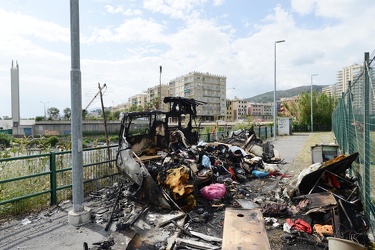 Genova Pegli, Multedo - roulotte in cui abitava anziana signora 