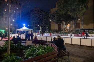 Genova, piazza Martinez sera