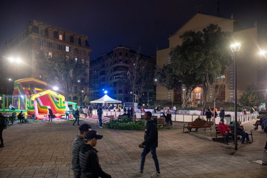 Genova, piazza Martinez sera