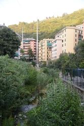 Genova, torrente Sturla visto da Via del Borgo - tralicci alta t