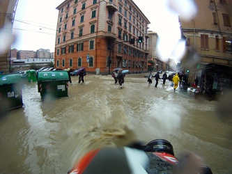 Genova - maltempo, forti pioggie - go pro shots