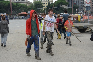 Genova - alluvione 2014 - la conta dei danni e i volontari al la