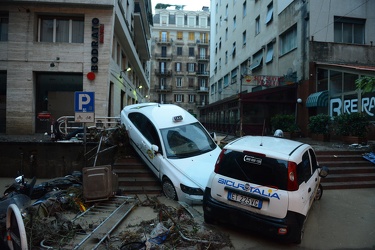 Genova - alluvione Ottobre 2014 - i danni in via XX Settembre e 