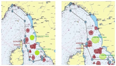 Isola del Giglio - Costa Concordia - le due rotte possibili per 