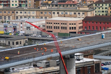 Genova - avanzamento lavori cantiere nuovo ponte ex Morandi