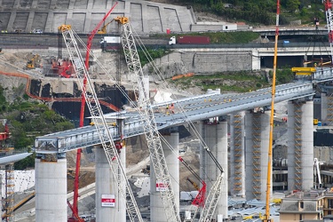 Genova - avanzamento lavori cantiere nuovo ponte ex Morandi