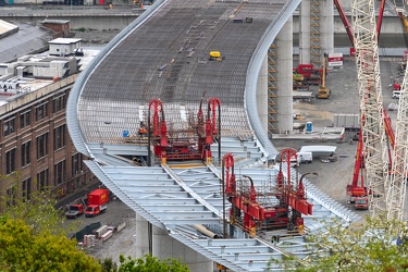 Genova - avanzamento lavori cantiere nuovo ponte ex Morandi