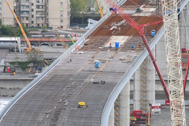 Genova - avanzamento lavori cantiere nuovo ponte ex Morandi
