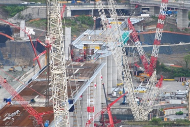 Genova - avanzamento lavori cantiere nuovo ponte ex Morandi