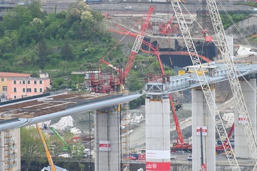 Genova - avanzamento lavori cantiere nuovo ponte ex Morandi