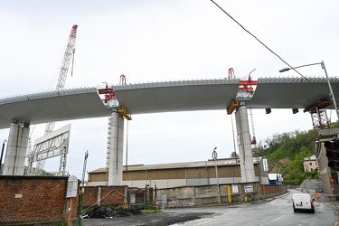 Genova - avanzamento lavori cantiere nuovo ponte ex Morandi