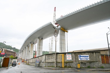 Genova - avanzamento lavori cantiere nuovo ponte ex Morandi