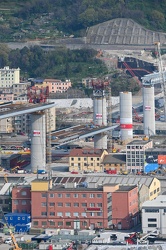 Genova, avanzamento lavori ponte ex morandi - sollevamento di un