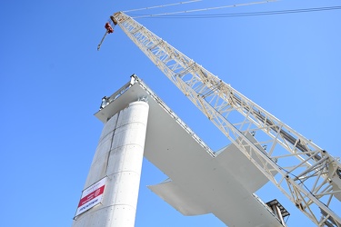 Genova, cantiere nuovo ponte - cerimonia per la. conclusione del