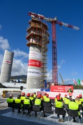 Genova, cantiere nuovo ponte - cerimonia per la. conclusione del