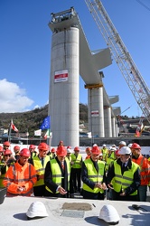 Genova, cantiere nuovo ponte - cerimonia per la. conclusione del