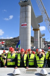 Genova, cantiere nuovo ponte - cerimonia per la. conclusione del