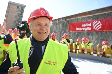 Genova, cantiere nuovo ponte - cerimonia per la. conclusione del