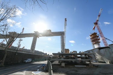 Genova, cantiere nuovo ponte - cerimonia per la. conclusione del