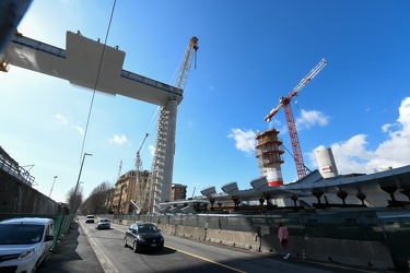 Genova, cantiere nuovo ponte - cerimonia per la. conclusione del