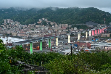 Genova, ex ponte Morandi - terminato impalcato e illuminazione t