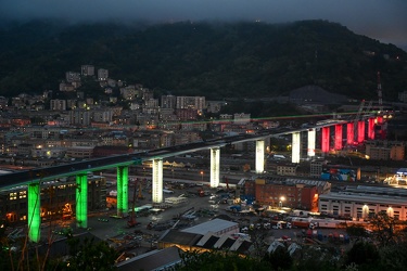 Genova, ex ponte Morandi - terminato impalcato e illuminazione t