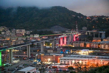 Genova, ex ponte Morandi - terminato impalcato e illuminazione t